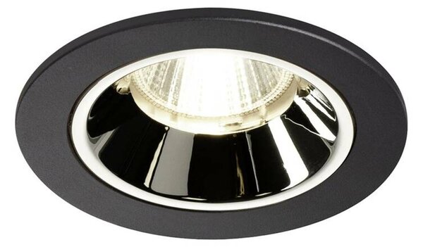 BIG WHITE SLV NUMINOS DL S vnitřní LED zápustné stropní svítidlo černá/chrom 4000 K 40° včetně listových pružin 1003822
