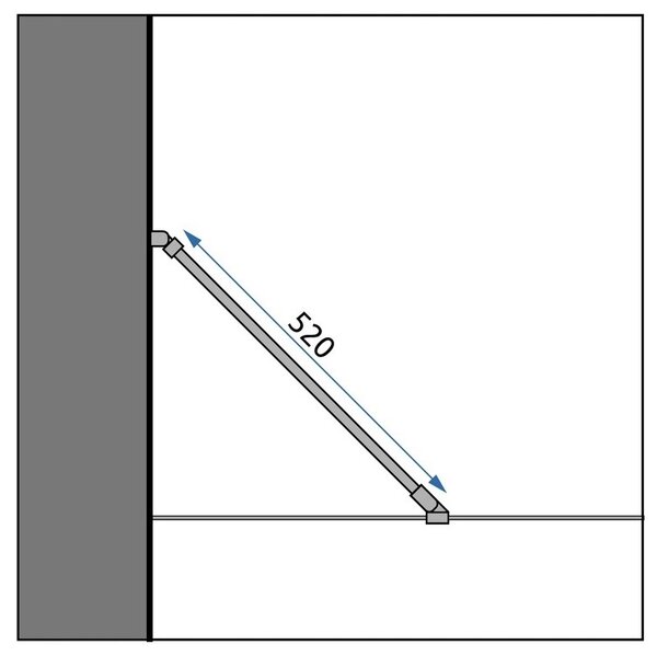 Rea Rapid, stabilizační rozpěra do sprchové zástěny Rapid pro sklo 6 mm, délka 50cm, chromová, REA-K5699
