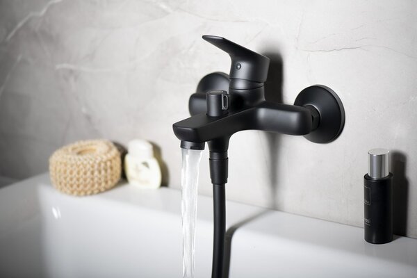 Aqualine Aqualine, LOTTA Nástěnná vanová baterie, rozteč 150mm, černá, LT610B