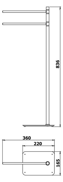 Gedy Gedy, ARTU Stojan s držákem ručníků, hranatý, chrom, 1131