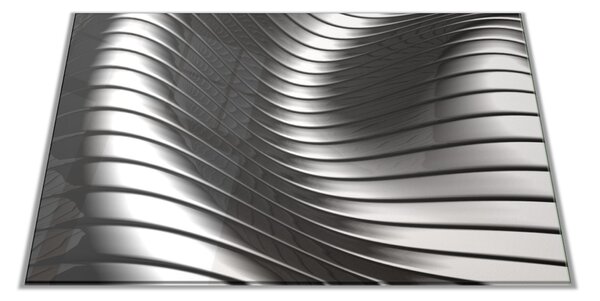 Skleněné prkénko hliníková abstraktní vlna - 30x20cm