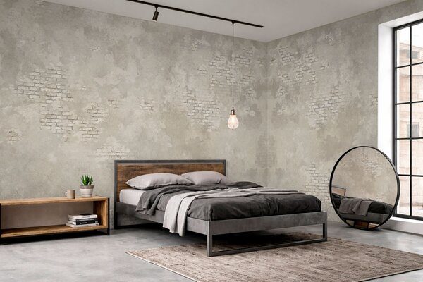 Fototapety Světlá omítka ve stylu grunge s prvky obnažených cihel, Fototapety Průmyslový styl, w05161v1 : uwalls.cz
