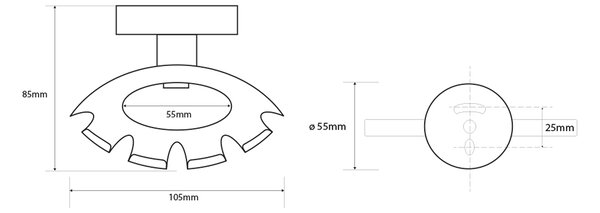 Sapho Sapho, X-ROUND držák kartáčků, chrom, XR901