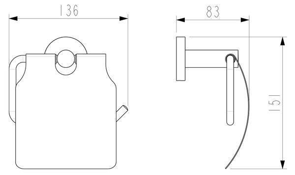 Sapho Sapho, X-ROUND držák toaletního papíru, s krytem, černý, XR732B