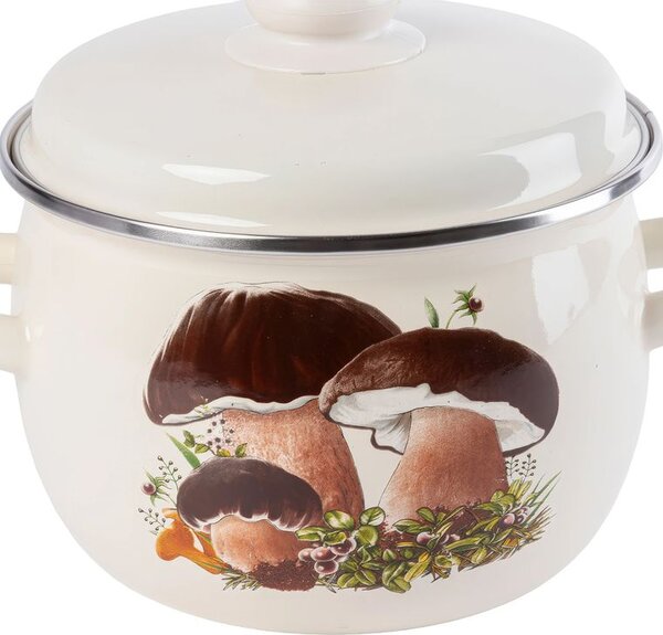 Smaltovaný hrnec s poklicí HOUBY 3,5 l