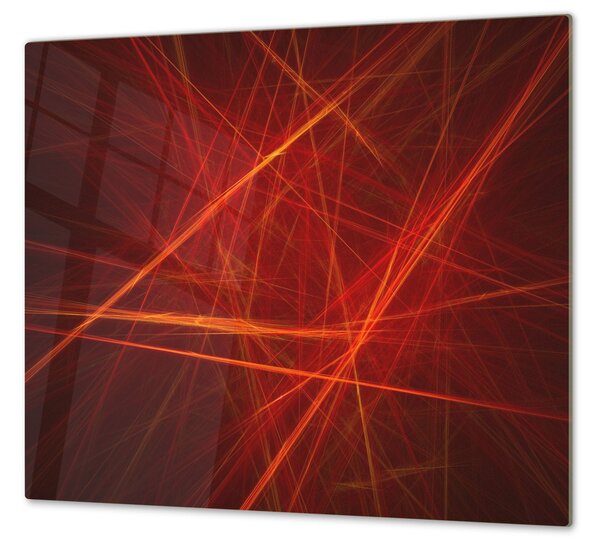 Ochranná deska červený abstraktní vzor - 52x60cm / S lepením na zeď