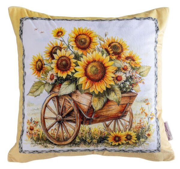 Sada 3 ks povlaků na polštářky SUNFLOWERS 45 x 45 cm