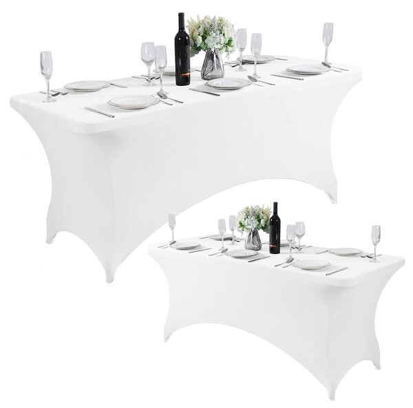 ModernHOME Univerzální potah na ubrus pro cateringový stůl 180 cm 6FT bílý elastický