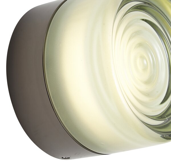 Designová nástěnná lampa černá se světle zeleným sklem IP44 - Michele