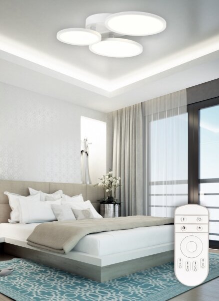 Top Light - LED Stmívatelný přisazený lustr LED/50W/230V bílá + dálkové ovládání