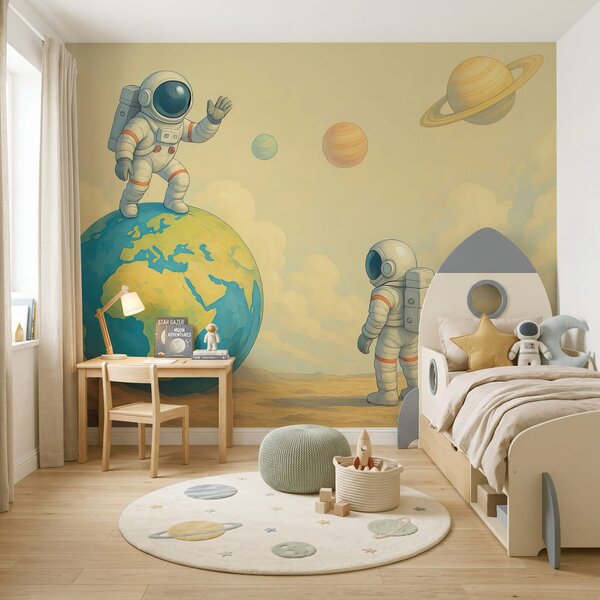 Fototapeta Dva astronauti stojící na planetě, Vesmírné fototapety, Populární fototapety, w03980 - Tapeko.co.cz