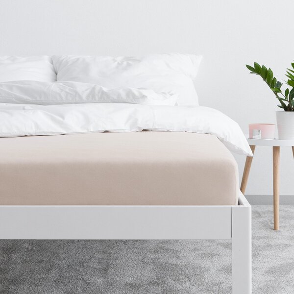 Goldea jersey elastické prostěradlo - latte 90 x 200 cm