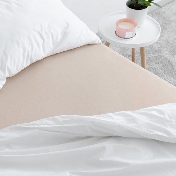 Goldea jersey elastické prostěradlo - latte 90 x 200 cm