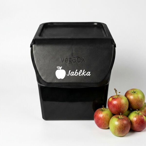 VILDE Úložný box na brambory a cibuli s větráním, VEGBOX šedý (14l - 10kg brambor)