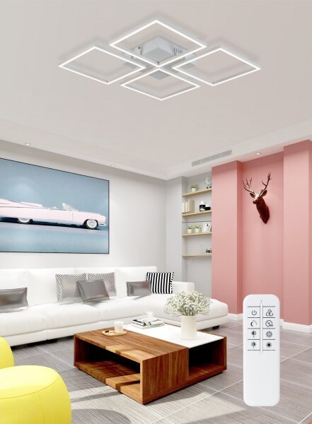 Top Light - LED Stmívatelný přisazený lustr R4xLED/16,25W/230V hranatý bílá + DO