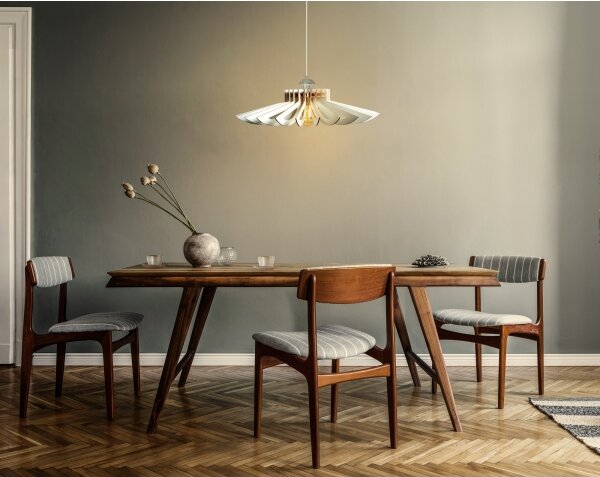 Lustr na lanku 1xE27/60W/230V bílá pr. 52 cm