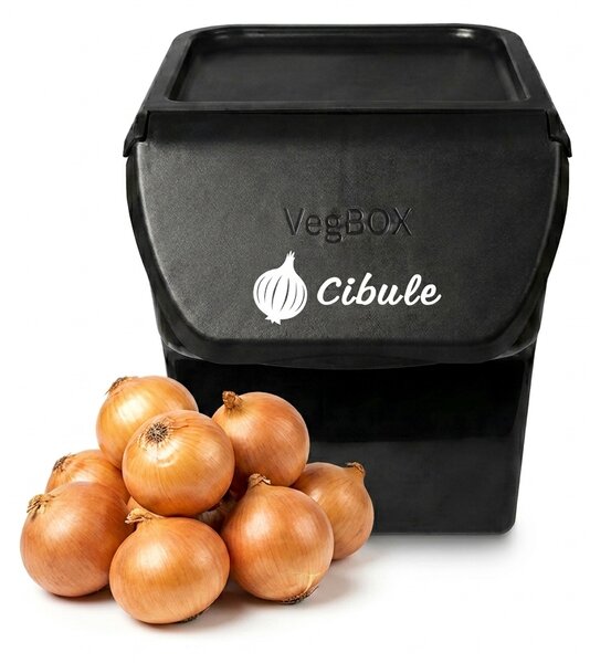 VILDE Úložný box na brambory a cibuli s větráním, VEGBOX šedý (14l - 10kg brambor)