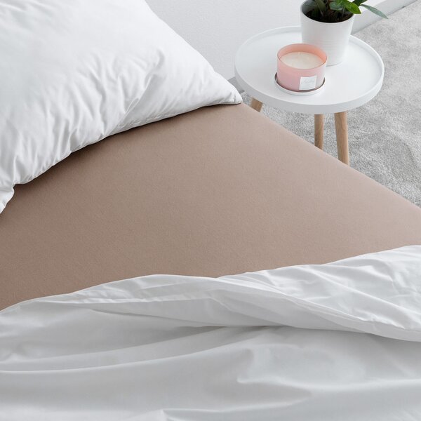 Goldea jersey elastické prostěradlo - hnědé 90 x 200 cm