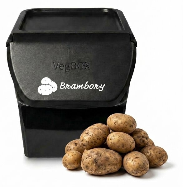 VILDE Úložný box na brambory a cibuli s větráním, VEGBOX šedý (14l - 10kg brambor)