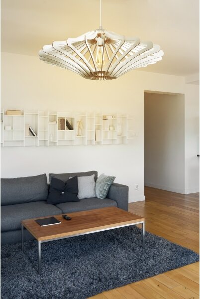Lustr na lanku 1xE27/60W/230V bílá pr. 59 cm