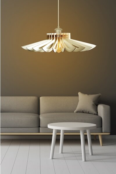Lustr na lanku 1xE27/60W/230V bílá pr. 68 cm