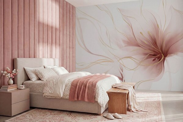 Fototapety Abstraktní růžový květ s plynulými liniemi ve stylu Fluid Art, Fototapety abstraktní, w05428v1 : uwalls.cz