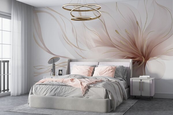 Fototapety Abstraktní růžový květ s plynulými liniemi ve stylu Fluid Art, Fototapety abstraktní, w05428v1 : uwalls.cz