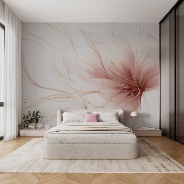 Fototapety Abstraktní růžový květ s plynulými liniemi ve stylu Fluid Art, Fototapety abstraktní, w05428v1 : uwalls.cz