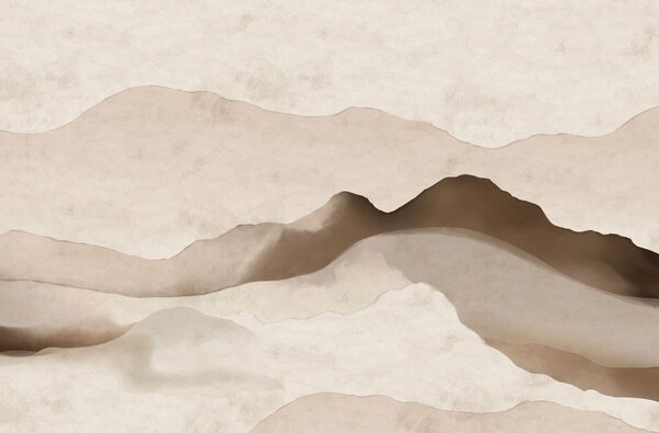 Fototapety Abstraktní hory ve stylu Japandi a minimalismu, Fototapety abstraktní, w05434 : uwalls.cz