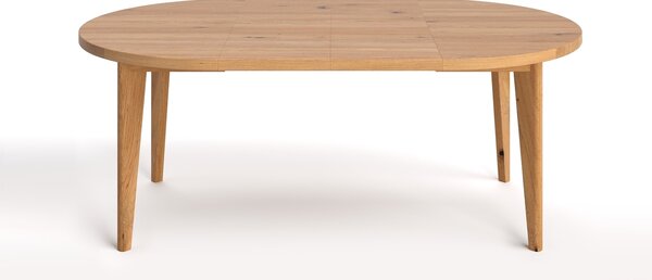 Rozkládací kulatý stůl Luna z masivního dřeva 110 cm Jedno prodloužení 45 cm