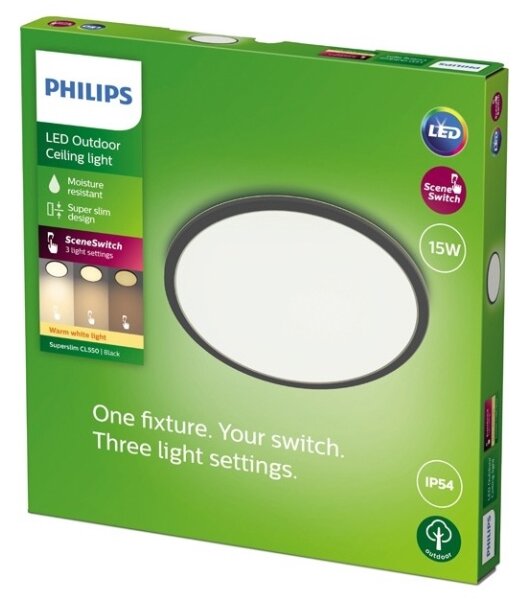 Philips - LED Stmívatelné venkovní svítidlo SUPERSLIM LED/15W/230V IP54 černá