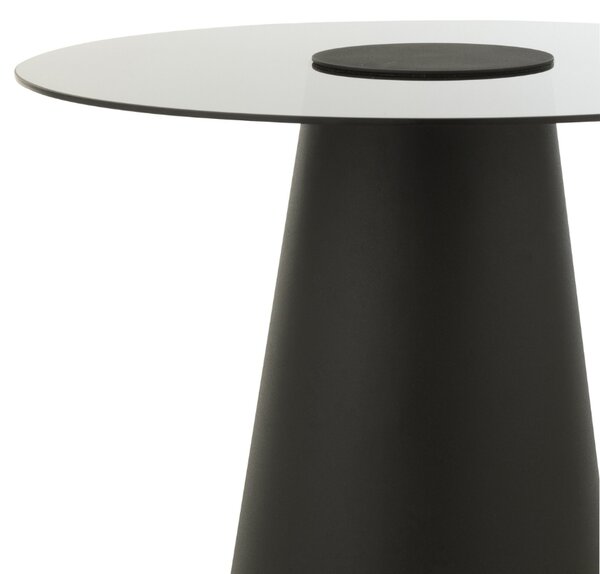 J-line Černý skleněný odkládací stolek Mirage 60 cm