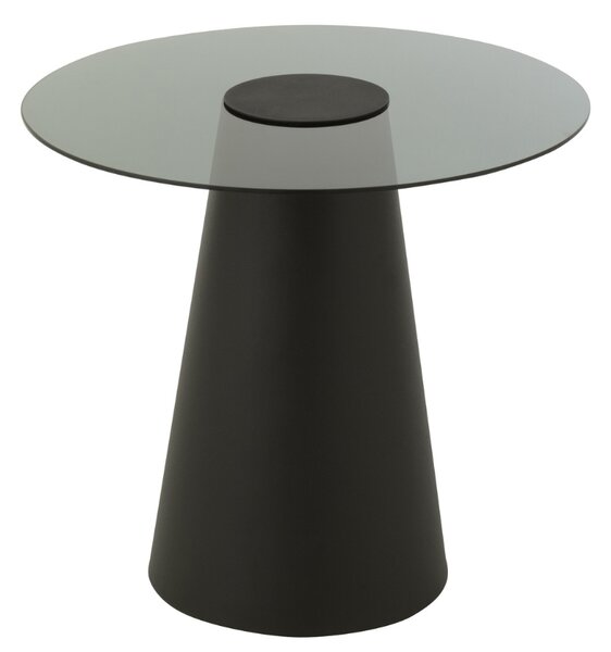 J-line Černý skleněný odkládací stolek Mirage 60 cm