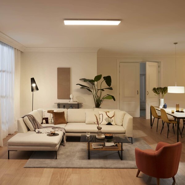 Philips Dotykový LED panel 120 x 30 cm bílý 2 700 K, stmívatelný, Bílá / opál, Pracovna / kancelář, kov