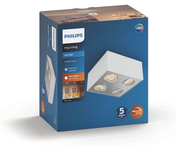 Philips myLiving LED bodovka Box čtyři zdroje bílá