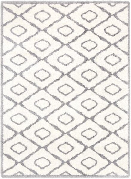 Kusový shaggy koberec Agnella Yoki Ume Bílý Rozměr: 80x150 cm