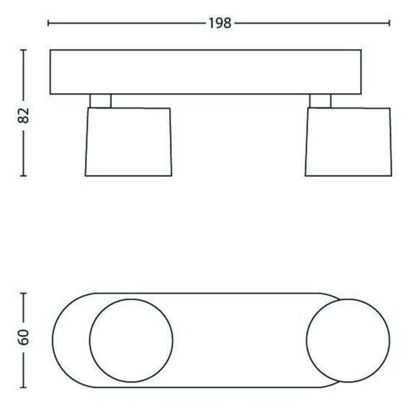 Philips 56242/48/16 Star bodové LED svítidlo 2x4,5W 1000lm 2700K stmívatelné IP20, hliník