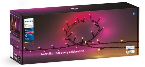 Philips HUE FESTAVIA světelný řetěz 28W 2000-6500K RGB 40m IP54, černý