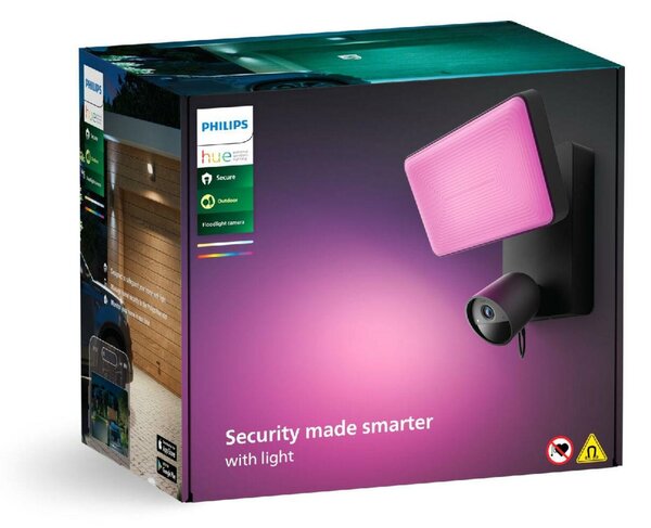 Philips HUE Floodlight venkovní nástěnné svítidlo s kamerou LED 30,5W 2250lm 2000-6500K RGB IP44,černé