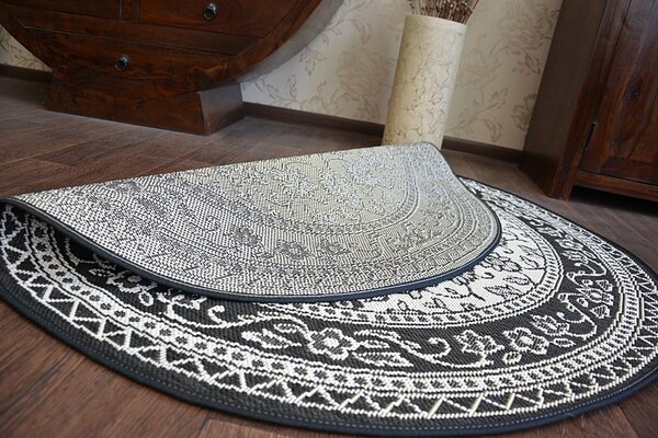 Balta Kulatý koberec Sisal FLAT 48691/690 černý Rozměr: průměr 120 cm