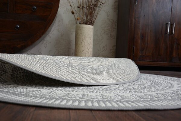 Balta Kulatý koberec Sisal FLAT 48695/637 šedý Rozměr: průměr 120 cm