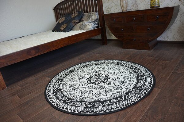 Balta Kulatý koberec Sisal FLAT 48691/690 černý Rozměr: průměr 120 cm