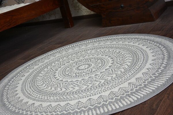 Balta Kulatý koberec Sisal FLAT 48695/637 šedý Rozměr: průměr 120 cm