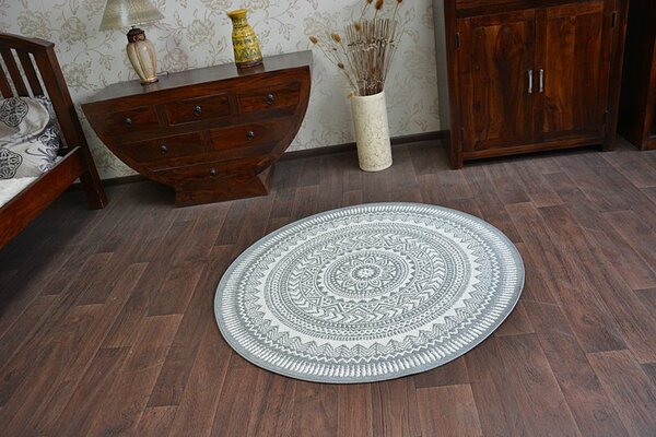 Balta Kulatý koberec Sisal FLAT 48695/637 šedý Rozměr: průměr 120 cm