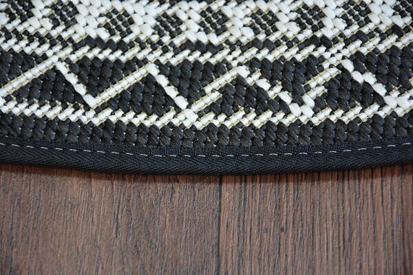 Balta Kulatý koberec Sisal FLAT 48691/690 černý Rozměr: průměr 120 cm