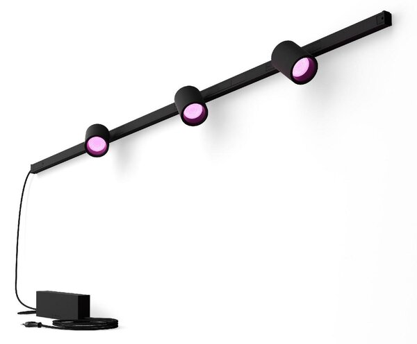 Philips HUE Perifo lištové nástěnné svítidlo se 3 spoty, LED WACA 15,6W 1530lm 2000-6500K RGB, černá