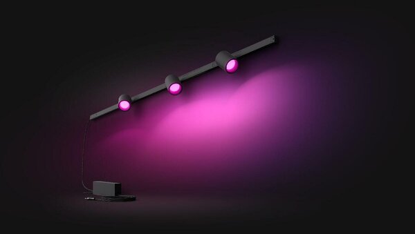Philips HUE Perifo lištové nástěnné svítidlo se 3 spoty, LED WACA 15,6W 1530lm 2000-6500K RGB, černá