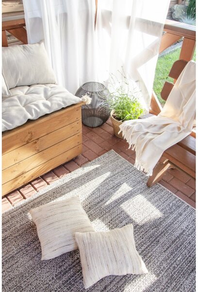 Balta Kusový koberec Sisal FLOORLUX 20389 stříbrný / černý Rozměr: 140x200 cm