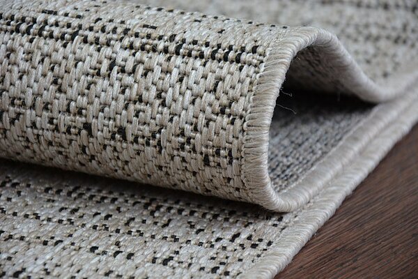Balta Kusový koberec Sisal FLOORLUX 20389 stříbrný / černý Rozměr: 140x200 cm
