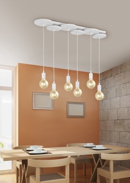 Trio - Lustr na lanku DISCUS 6xE27/28W/230V bílá